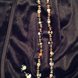 Italian millefleur beads & earrings.